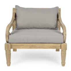 Viadurini in the Garden Holzsessel-Outdoor-Sessel aus Teakholz mit Stoffkissen, Homemotion - Tatyana