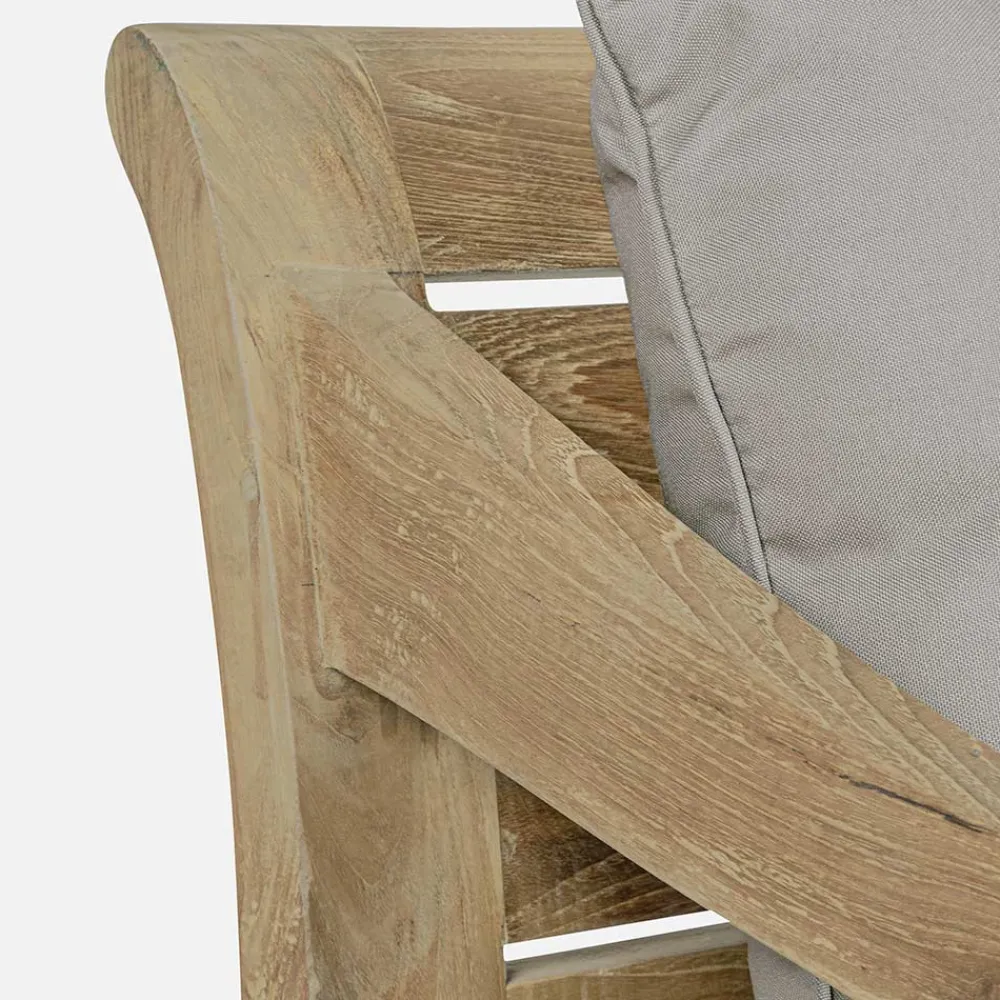 Viadurini in the Garden Holzsessel-Outdoor-Sessel aus Teakholz mit Stoffkissen, Homemotion - Tatyana