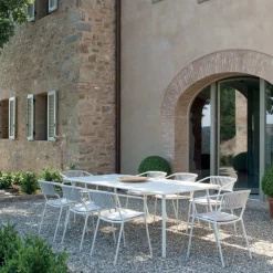 Viadurini in the Garden Metallsessel-Outdoor-Sessel aus verzinktem Stahl stapelbar Made in Italy 2 Stück - Vesna