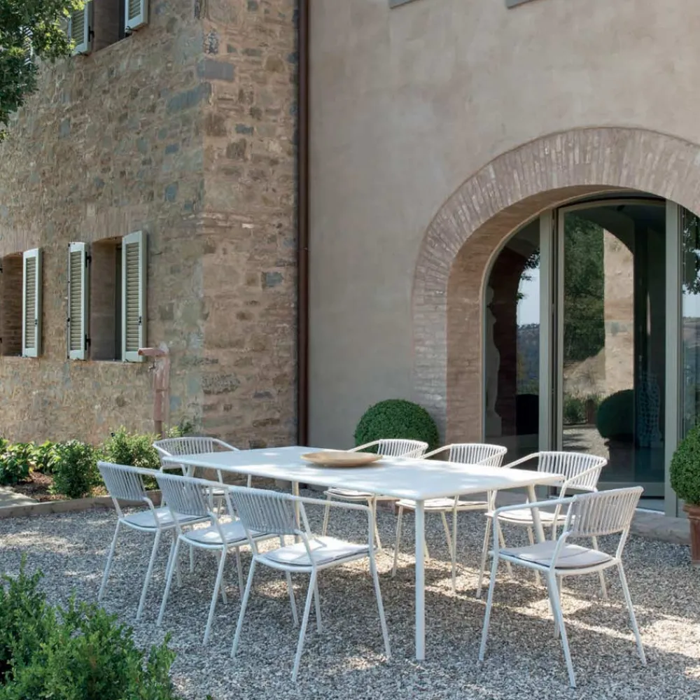 Viadurini in the Garden Metallsessel-Outdoor-Sessel aus verzinktem Stahl stapelbar Made in Italy 2 Stück - Vesna