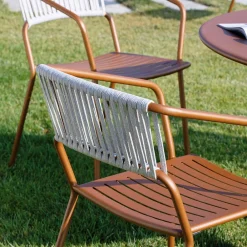 Viadurini in the Garden Metallsessel-Outdoor-Sessel aus verzinktem Stahl stapelbar Made in Italy 2 Stück - Vesna