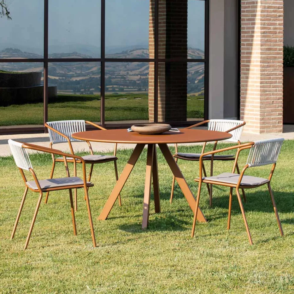 Viadurini in the Garden Metallsessel-Outdoor-Sessel aus verzinktem Stahl stapelbar Made in Italy 2 Stück - Vesna