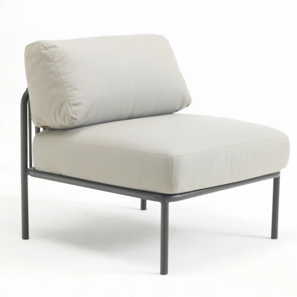 Viadurini in the Garden Metallsessel-Outdoor-Sessel aus verzinktem Stahl und Seil mit Kissen, hergestellt in Italien – Helga