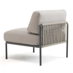 Viadurini in the Garden Metallsessel-Outdoor-Sessel aus verzinktem Stahl und Seil mit Kissen, hergestellt in Italien – Helga