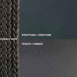 Viadurini in the Garden Metallsessel-Outdoor-Sessel aus verzinktem Stahl und Seil mit Kissen, hergestellt in Italien – Helga