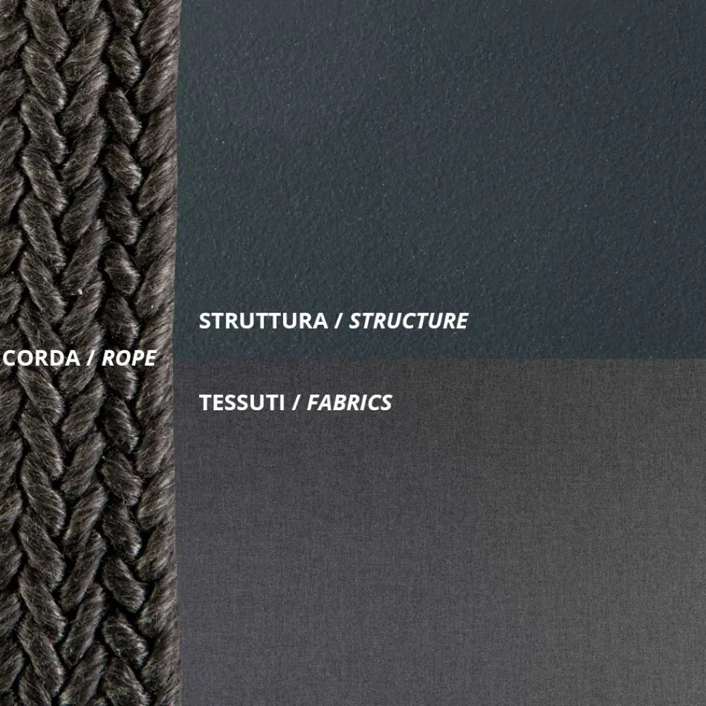 Viadurini in the Garden Metallsessel-Outdoor-Sessel aus verzinktem Stahl und Seil mit Kissen, hergestellt in Italien – Helga