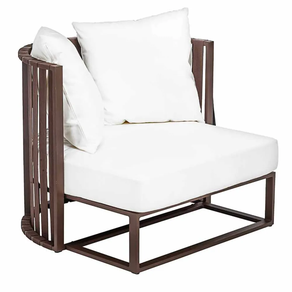 Viadurini in the Garden Metallsessel-Outdoor-Sessel in Aluminium und Luxus Design Seile 3 Oberflächen - Julie