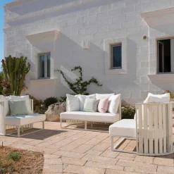 Viadurini in the Garden Metallsessel-Outdoor-Sessel in Aluminium und Luxus Design Seile 3 Oberflächen - Julie