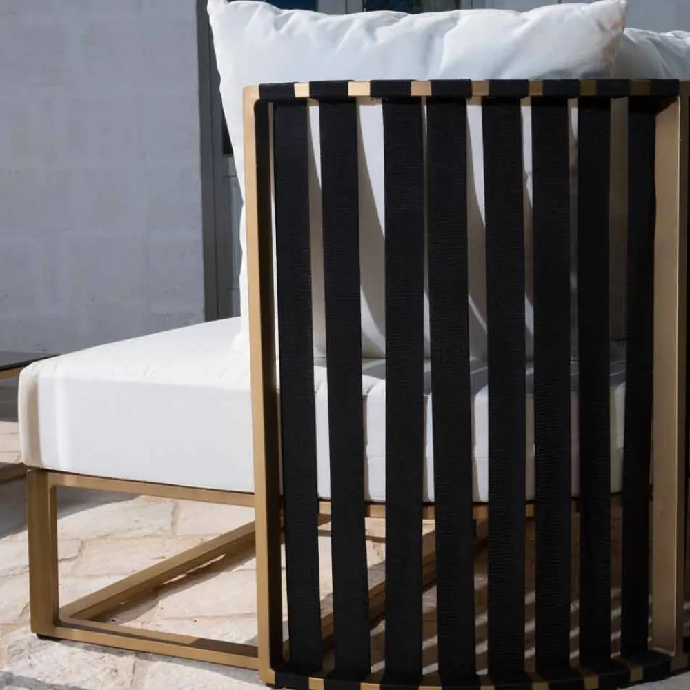 Viadurini in the Garden Metallsessel-Outdoor-Sessel in Aluminium und Luxus Design Seile 3 Oberflächen - Julie