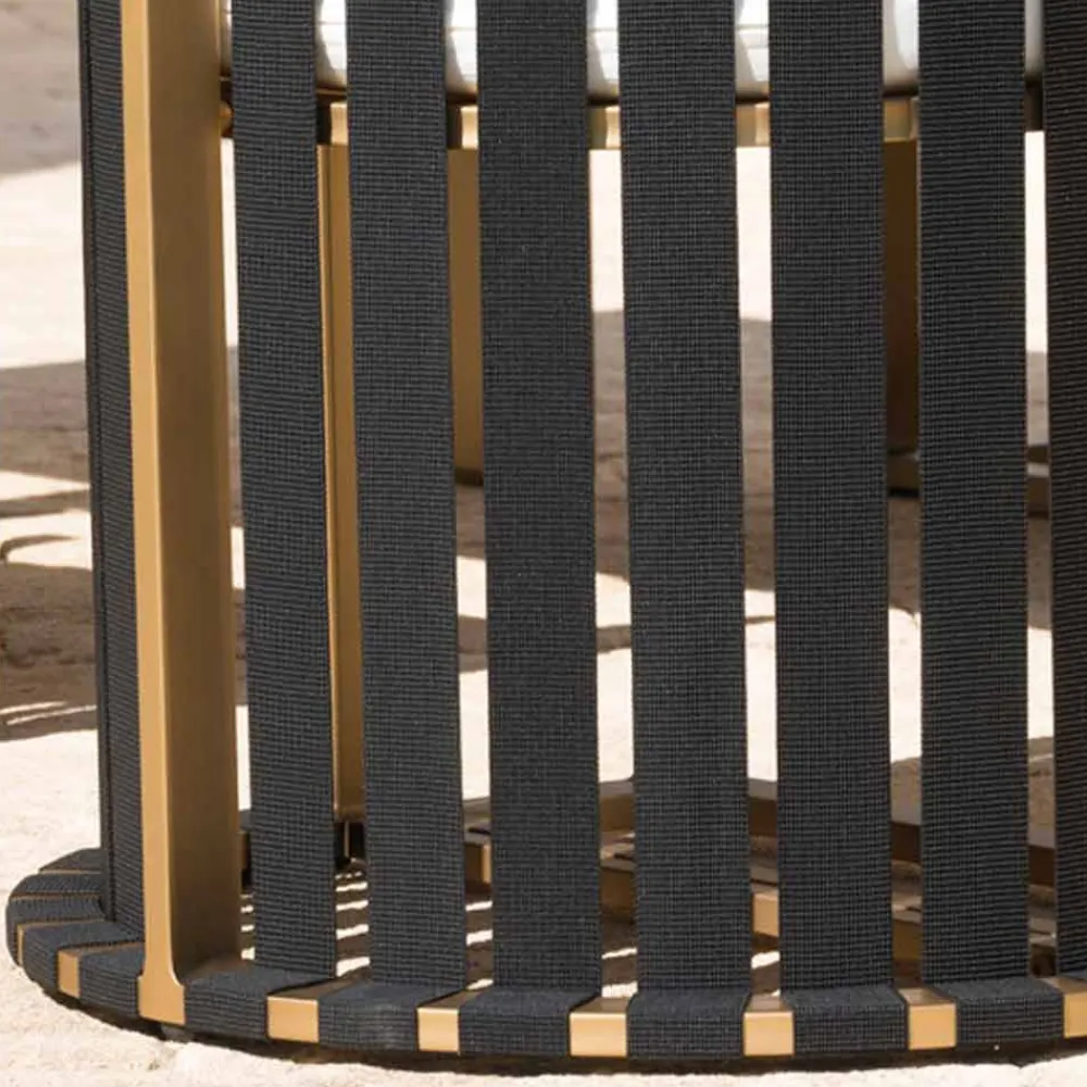 Viadurini in the Garden Metallsessel-Outdoor-Sessel in Aluminium und Luxus Design Seile 3 Oberflächen - Julie