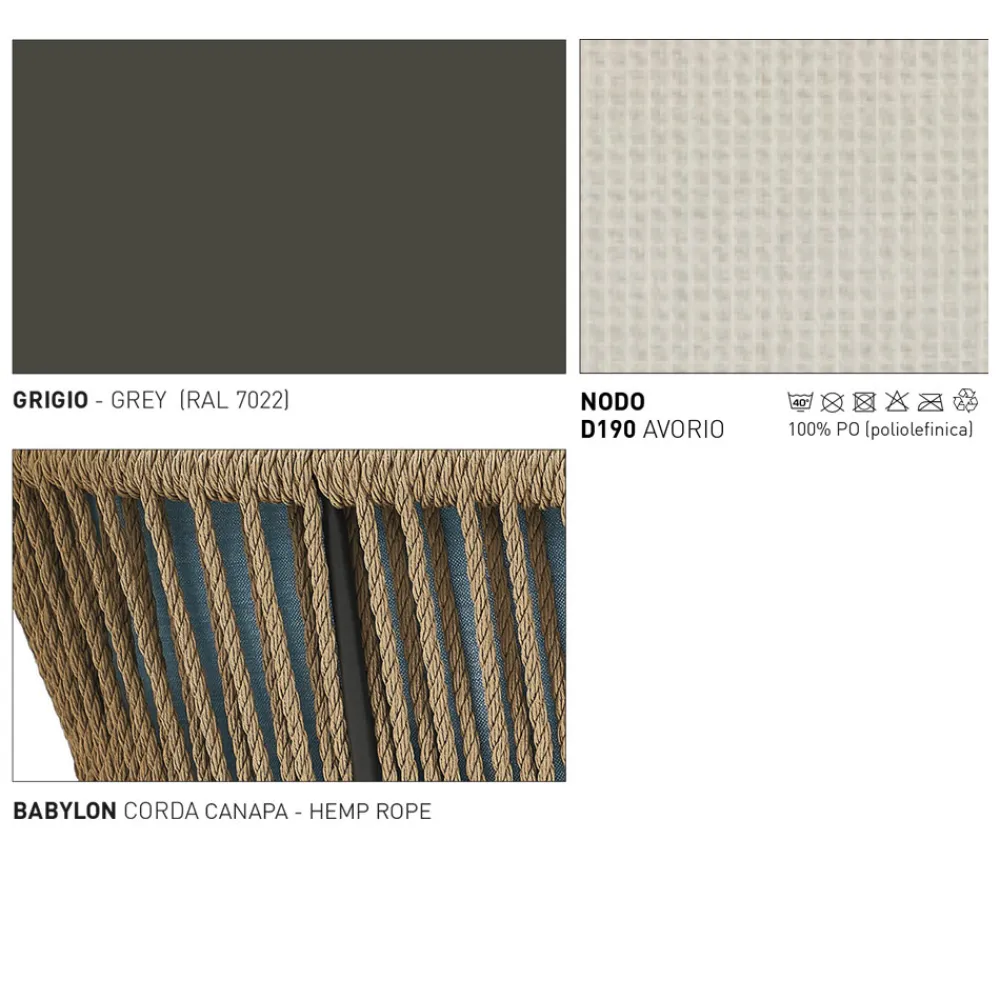 Varaschin Metallsessel-Outdoor-Sessel mit gewebtem Sitz und Kissen - Cricket von