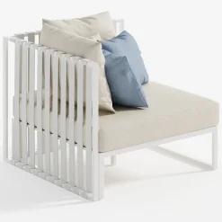 Viadurini in the Garden Metallsessel-Outdoor-Sessel mit linker Ecke aus Aluminium und Gurten Made in Italy - Juliediv