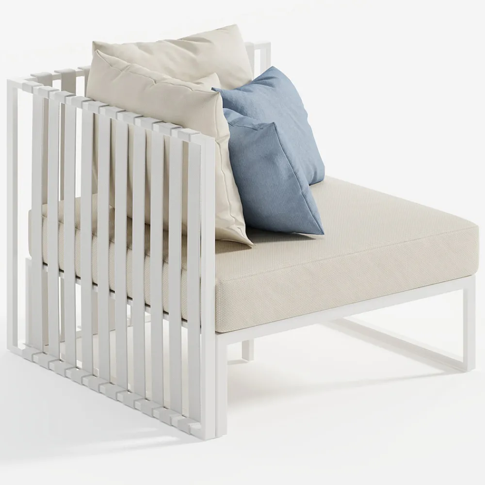 Viadurini in the Garden Metallsessel-Outdoor-Sessel mit linker Ecke aus Aluminium und Gurten Made in Italy - Juliediv