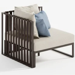 Viadurini in the Garden Metallsessel-Outdoor-Sessel mit linker Ecke aus Aluminium und Gurten Made in Italy - Juliediv