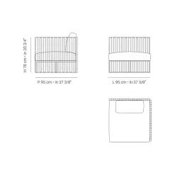 Viadurini in the Garden Metallsessel-Outdoor-Sessel mit linker Ecke aus Aluminium und Gurten Made in Italy - Juliediv