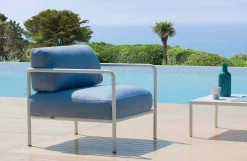 Viadurini in the Garden Metallsessel-Outdoor-Sessel mit Stoff- und Metallarmlehnen Made in Italy - Cola