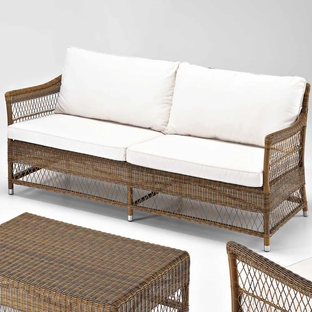 Viadurini in the Garden Gartensofas-Outdoor-Sofa aus handgewebtem Polyrattan - Gigi