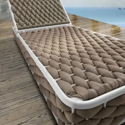 Viadurini in the Garden Sonnenliegen-Outdoor-Sonnenliege aus Aluminium und gewebtem Stoff mit Rädern - Reda