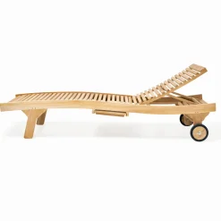 Viadurini in the Garden Sonnenliegen-Outdoor-Sonnenliege aus natürlichem Teak - Yggdrasil