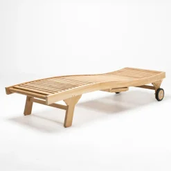 Viadurini in the Garden Sonnenliegen-Outdoor-Sonnenliege aus natürlichem Teak - Yggdrasil