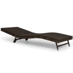 Viadurini in the Garden Sonnenliegen-Outdoor-Sonnenliege aus Polyrattan mit Rollen - Meredith