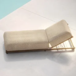 Viadurini in the Garden Sonnenliegen-Outdoor-Sonnenliege aus Stoff und Holzstruktur Made in Italy - Armelia