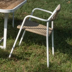 Viadurini in the Garden Gartenstühle Metall-Outdoor-Stuhl aus Aluminium mit Armlehnen - Eugene