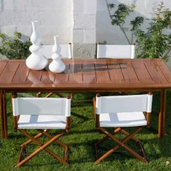 Viadurini in the Garden Gartenstühle Holz-Outdoor-Stuhl aus Naturholz oder schwarzem und wiederverschließbarem Designstoff - Suzana