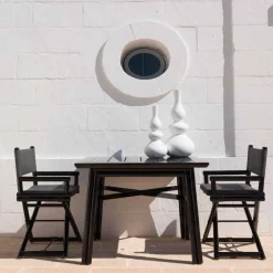 Viadurini in the Garden Gartenstühle Holz-Outdoor-Stuhl aus Naturholz oder schwarzem und wiederverschließbarem Designstoff - Suzana