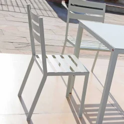 Viadurini in the Garden Gartenstühle Metall-Outdoor-Stuhl aus perlweiß lackiertem Eisen Made in Italy 4 Stück - Bernie