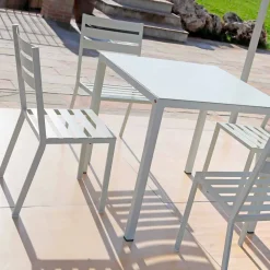 Viadurini in the Garden Gartenstühle Metall-Outdoor-Stuhl aus perlweiß lackiertem Eisen Made in Italy 4 Stück - Bernie