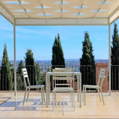 Viadurini in the Garden Gartenstühle Metall-Outdoor-Stuhl aus perlweiß lackiertem Eisen Made in Italy 4 Stück - Bernie