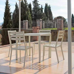 Viadurini in the Garden Gartenstühle Metall-Outdoor-Stuhl aus perlweiß lackiertem Eisen Made in Italy 4 Stück - Bernie