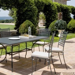 Viadurini in the Garden Gartenstühle Metall-Outdoor-Stuhl aus verzinktem Stahl stapelbar 4 Stück Made in Italy - Sibo