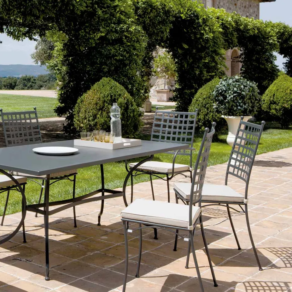 Viadurini in the Garden Gartenstühle Metall-Outdoor-Stuhl aus verzinktem Stahl stapelbar 4 Stück Made in Italy - Sibo