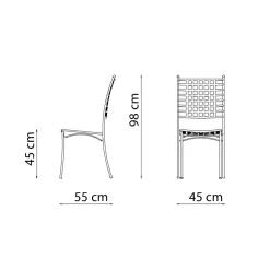 Viadurini in the Garden Gartenstühle Metall-Outdoor-Stuhl aus verzinktem Stahl stapelbar 4 Stück Made in Italy - Sibo