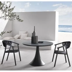 Viadurini in the Garden Gartenstühle Metall-Outdoor-Stuhl mit Aluminiumstruktur und Seilrückenlehne 2-teilig - Turbo