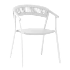 Viadurini in the Garden Gartenstühle Metall-Outdoor-Stuhl mit Aluminiumstruktur und Seilrückenlehne 2-teilig - Turbo