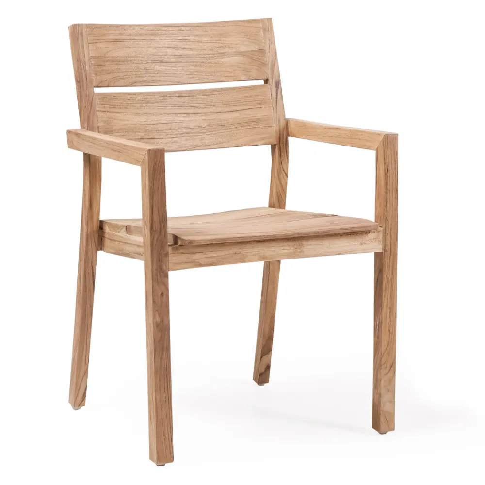 Viadurini in the Garden Gartenstühle Holz-Outdoor-Stuhl mit Armlehnen aus Teakholz - Marie