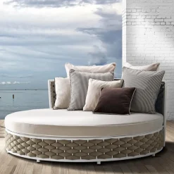 Viadurini in the Garden Sonnenliegen-Outdoor-Tagesbett aus Aluminium und handgewebtem Stoff - Reda