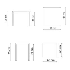 Viadurini in the Garden Gartentische Fest-Outdoor-Tisch mit Gestell aus verzinktem Stahl Made in Italy - Azul