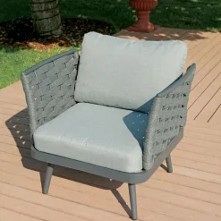 Viadurini in the Garden Garten Lounge Set-Outdoor-Wohnzimmer mit Aluminium-Couchtisch in verschiedenen Farben - Harmony