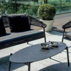 Viadurini in the Garden Garten Lounge Set-Outdoor-Wohnzimmer mit Kissen und abgerundeten Armlehnen - Zenith