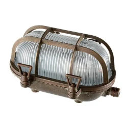 Viadurini Lighting Wandleuchte Industrial-Ovale Wandleuchte mit Messingkäfig, hergestellt in Italien – Boot