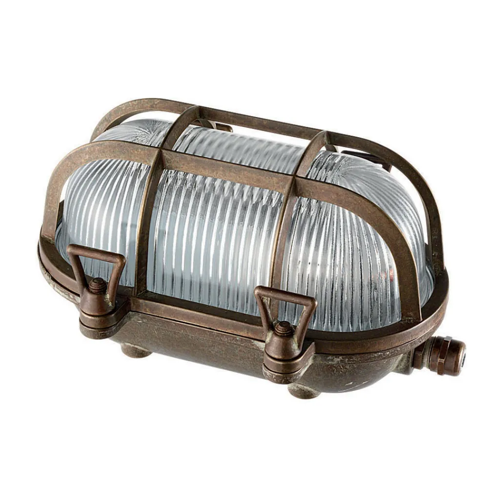 Viadurini Lighting Wandleuchte Industrial-Ovale Wandleuchte mit Messingkäfig, hergestellt in Italien – Boot