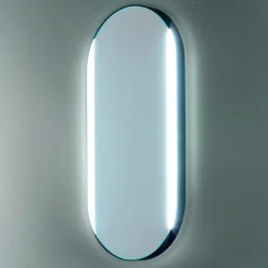 Viadurini Bathroom Badspiegel-Ovaler Badezimmerspiegel mit Seitenlichtern, hergestellt in Italien – Albert