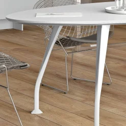 Viadurini Living Besprechungstische|Esstische Nach Mass-Ovaler Besprechungstisch aus weißem Melamin - Fadila