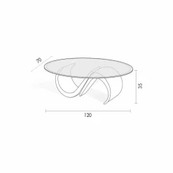 Viadurini Living Couchtische Aus Stein-Ovaler Couchtisch aus abgeschrägtem Glas und synthetischem Marmor Made in Italy - Barbera