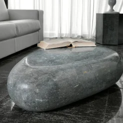 Viadurini Living Couchtische Aus Stein-Ovaler Couchtisch aus modernem Fossilstein – Avenue