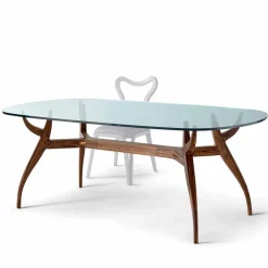 Viadurini Living Esstisch Oval|Esstische-Ovaler Esstisch aus glänzendem Mahagoni, Design, 197x109 cm, Fraco